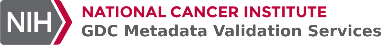 NIH National Cancer Institute GDC Metadata Validation Services